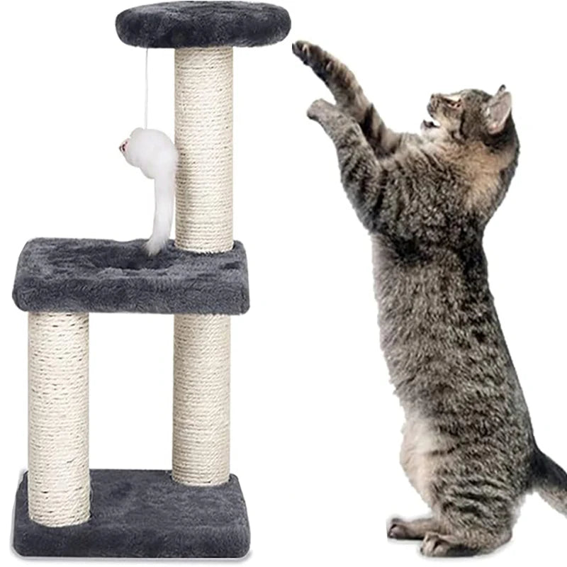 Small Cat Tree With Sisal Scratching Pole Interactive Toys for Indoor Cats Scratching Post Easy Installation Tower for Small Cat