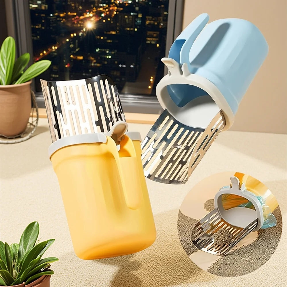 Cat Litter Shovel Scoop with Refill Bag for Pet Filter Clean Toilet Garbage Picker Cat Supplies Cat Litter Box Self Cleaning